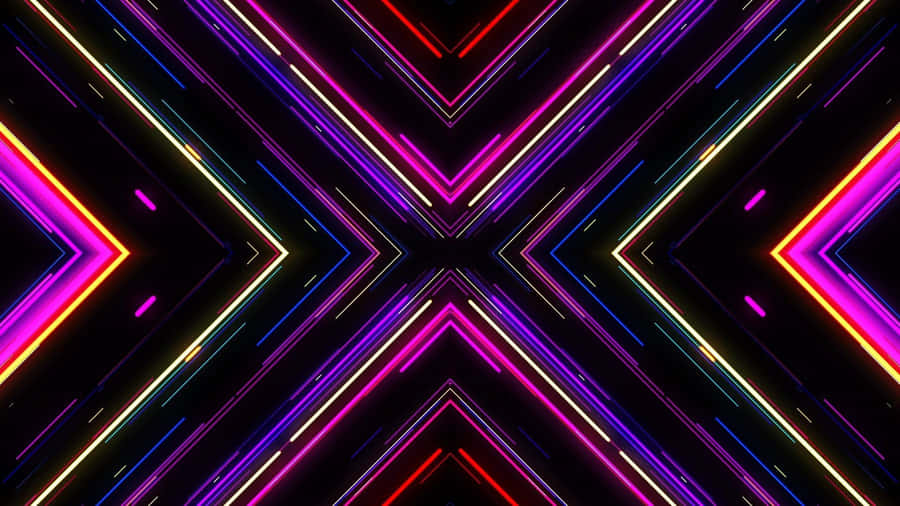 Simetria de Luzes Neon Abstratas