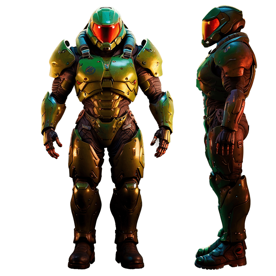 Doom Slayer Fiery Entrance PNG pqc76