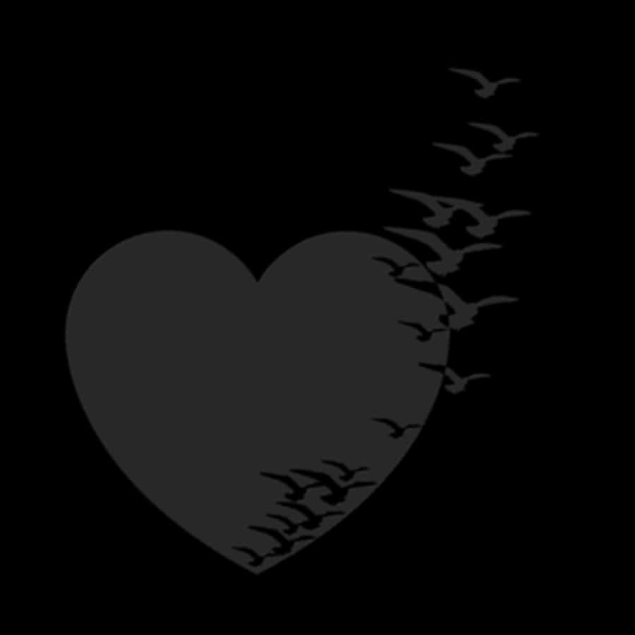 Heart Shaped Silhouettewith Birds Flying