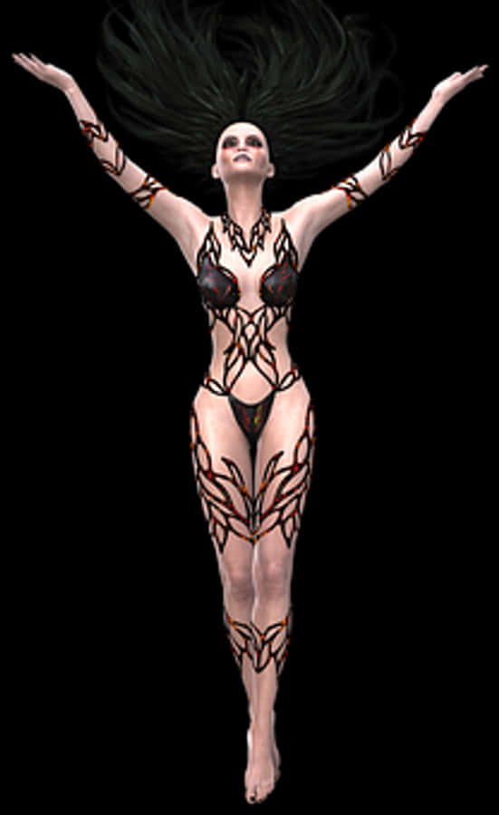 Artistic Bodypaint Dancer Floating
