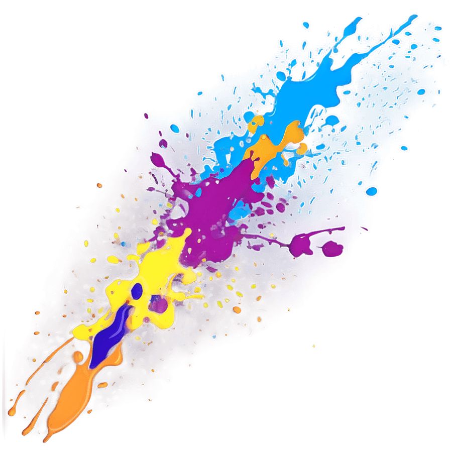 Mixed Color Splatter Paint PNG 4