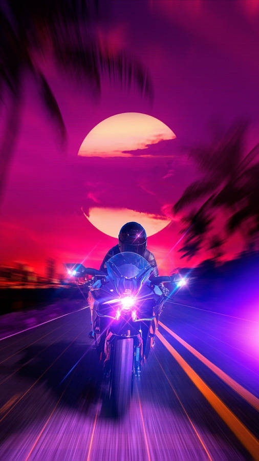 Motociclista retrò estetico
