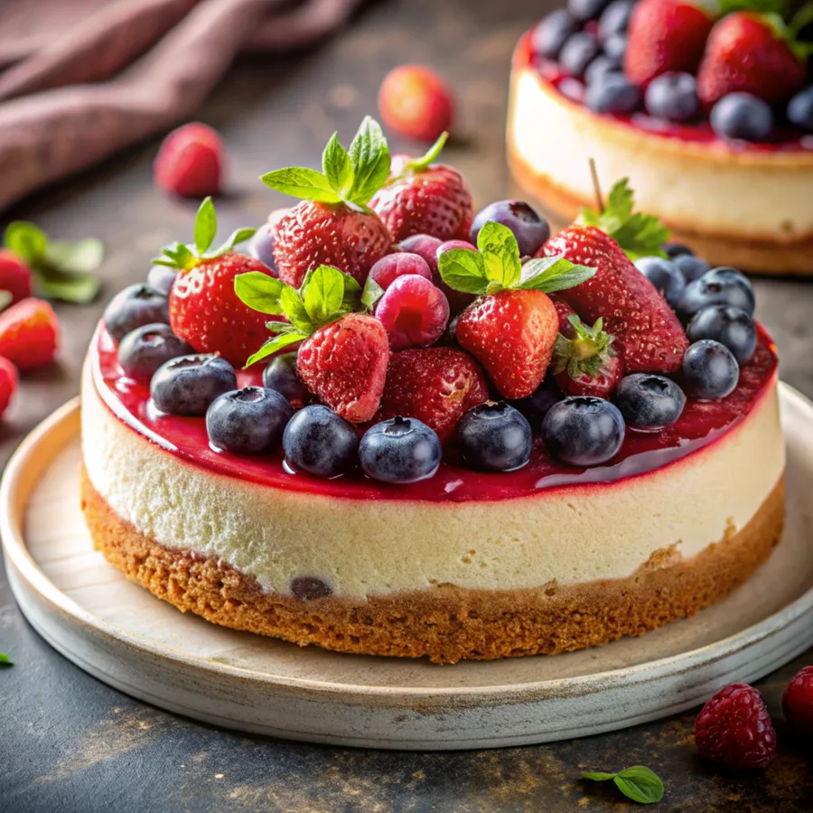 cheesecake,cake,dessert,sweet,piece,vanilla,white,decoration,mint,pie,portion,raspberry,red,round,sauce,slice,background,berry,cheese,closeup