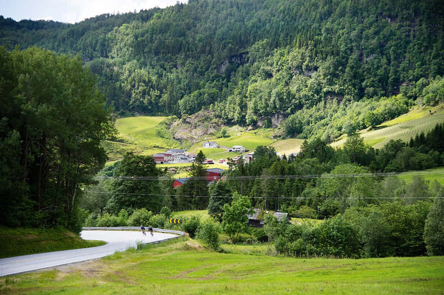 Idyllische norwegische Landschaft Bergen