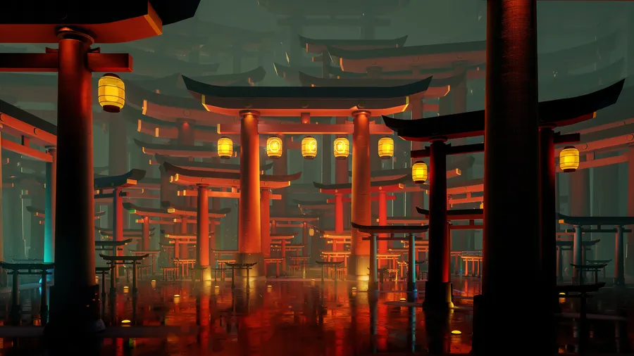 Multiple torii gate wallpaper 