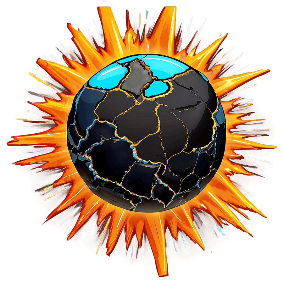 Cartoon Explosion with Cracks PNG 06212024