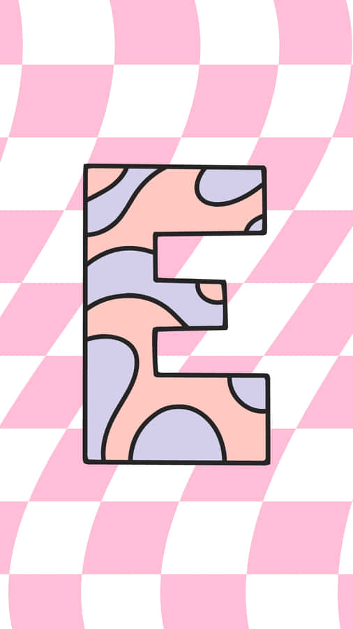 Letra E Estilizada com Padrão Camuflado Pastel