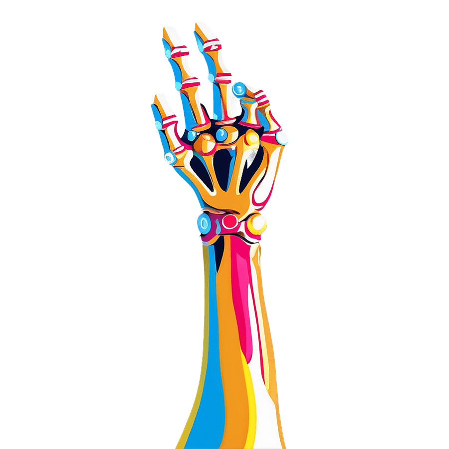 Pop Art Skeleton Arm PNG 71