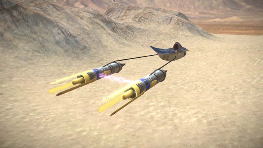 Einjunger Anakin Skywalker nimmt an einem aufregenden Podrennen teil.