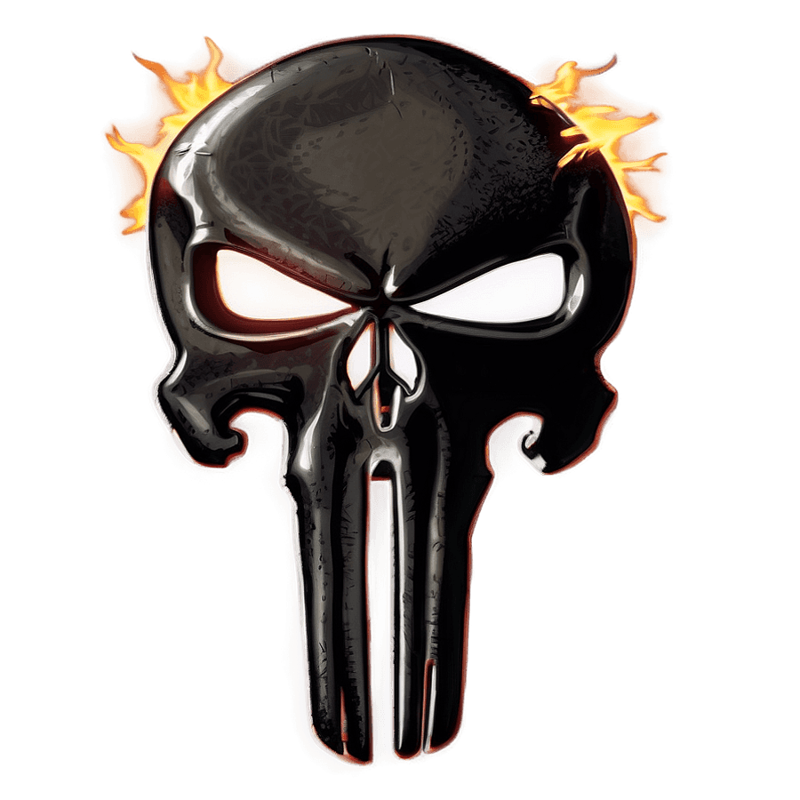 The Punisher Skull in Flames PNG 76