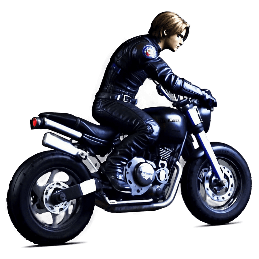 Leon Kennedy on Motorcycle PNG lvf93