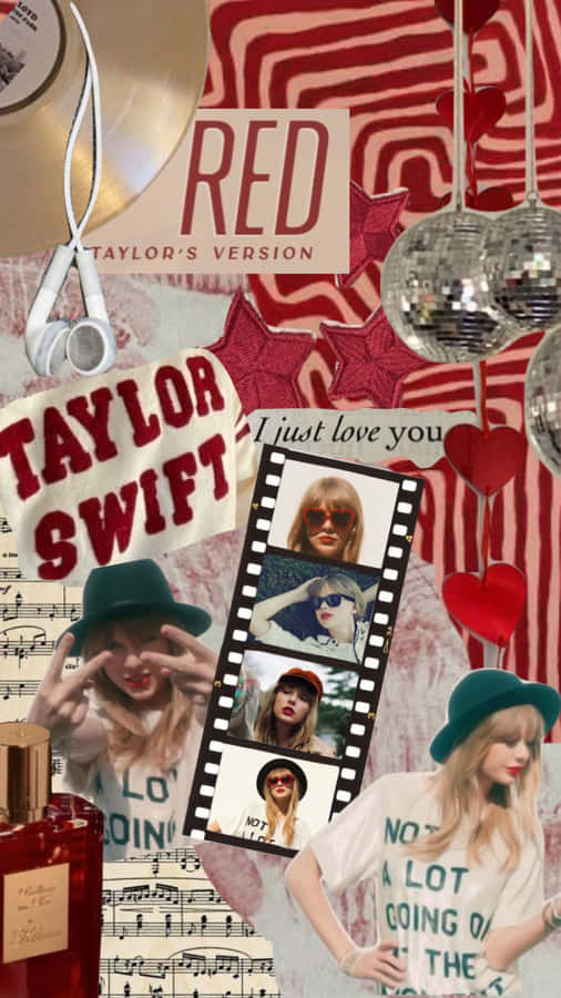 Collage Estetico Rosso di Taylor Swift