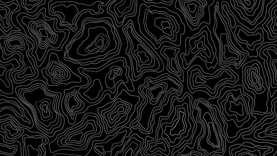 Abstrakte topografische Konturen Schwarz und Weiß
