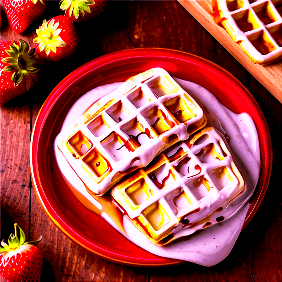 Strawberry Waffles PNG 05242024