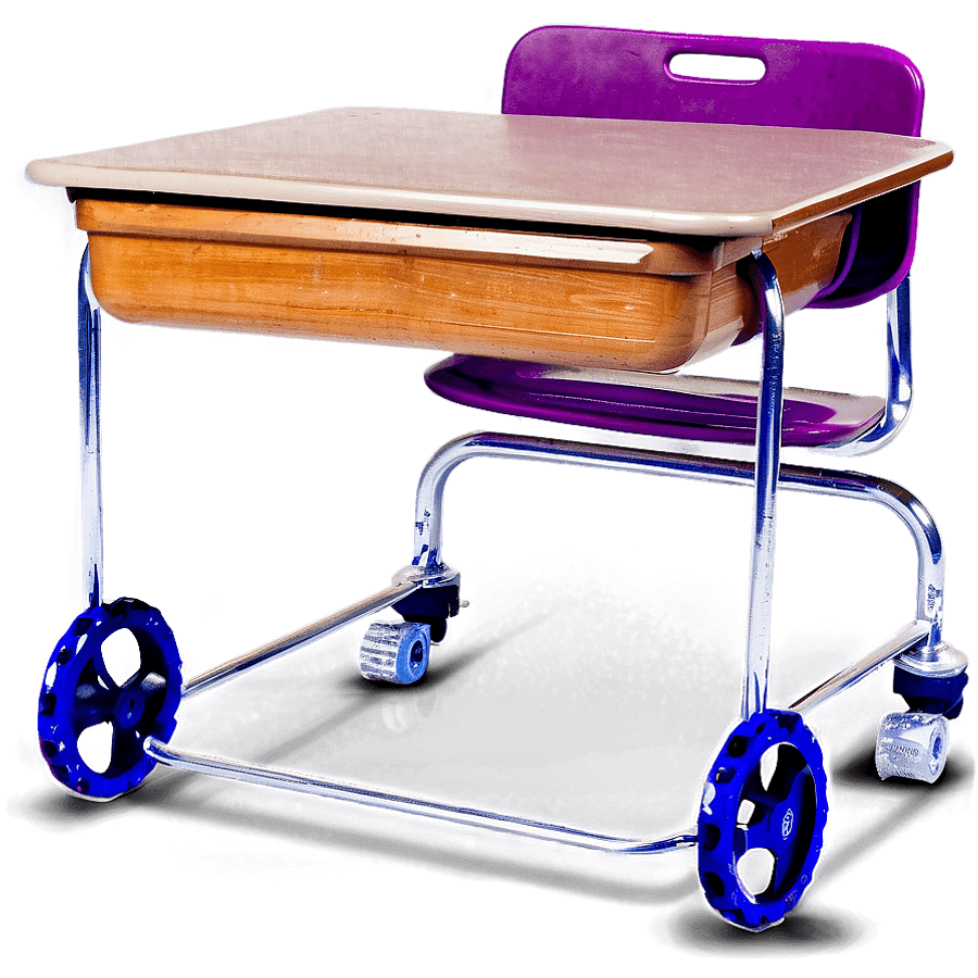 School Desk with Wheels PNG iqc32