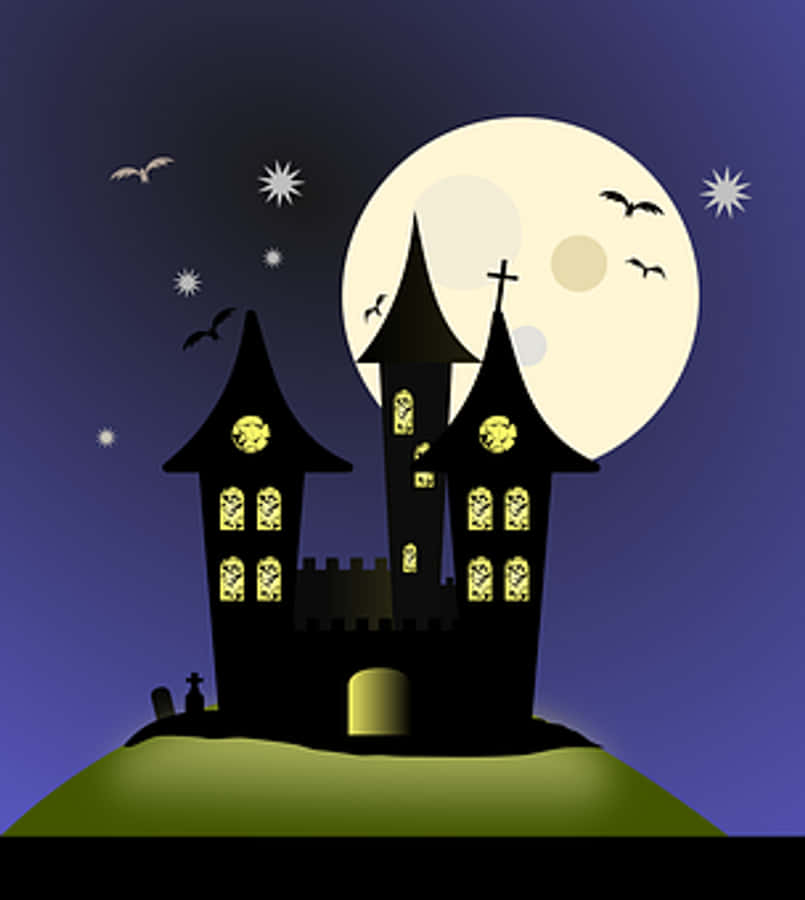 Haunted Castle Moonlit Night