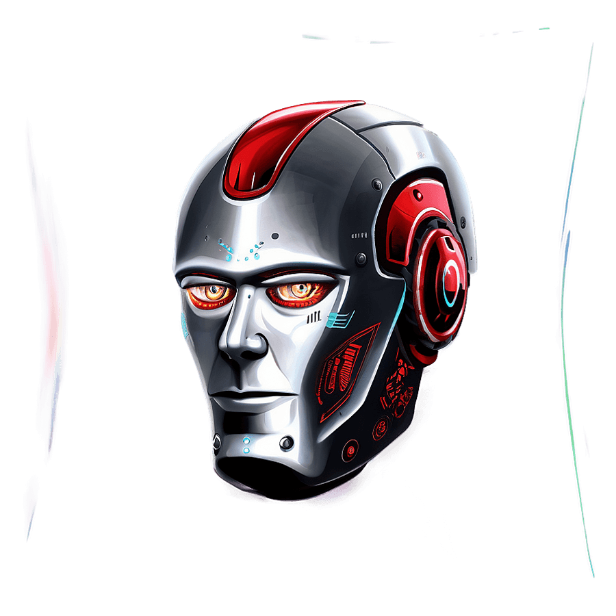 Digital Robot Head Drawing PNG 06212024