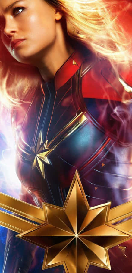 Pixel 3xl Captain Marvel baggrund kraftfuld udseende
