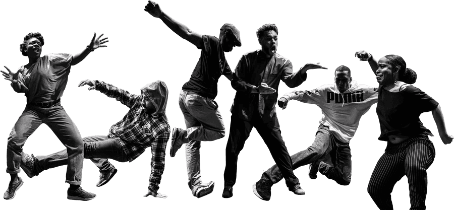 Dynamic Street Dance Group Silhouette