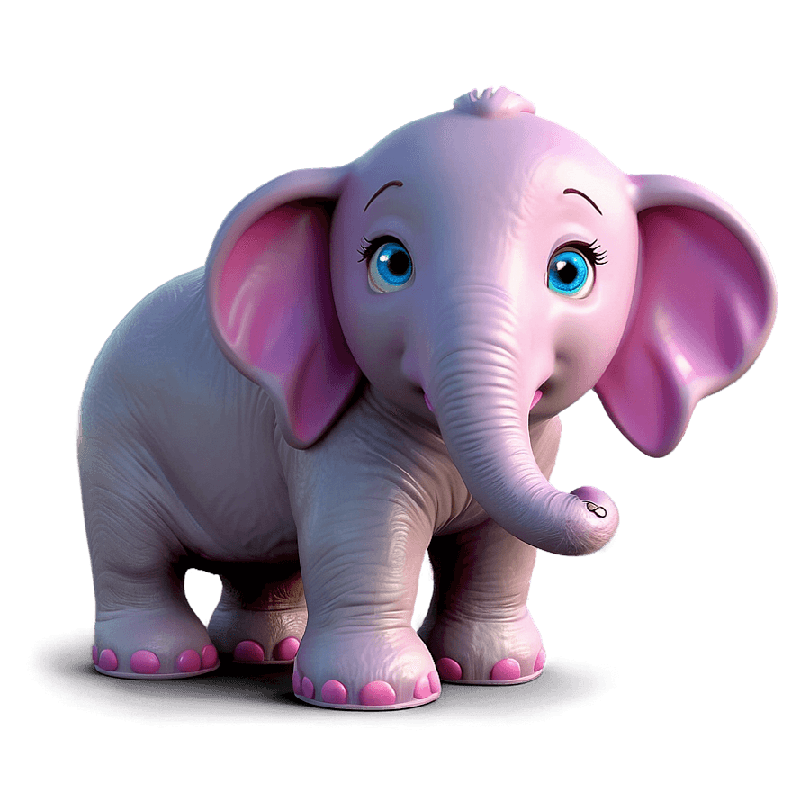 Pink Elephant for Kids Room PNG jvv30