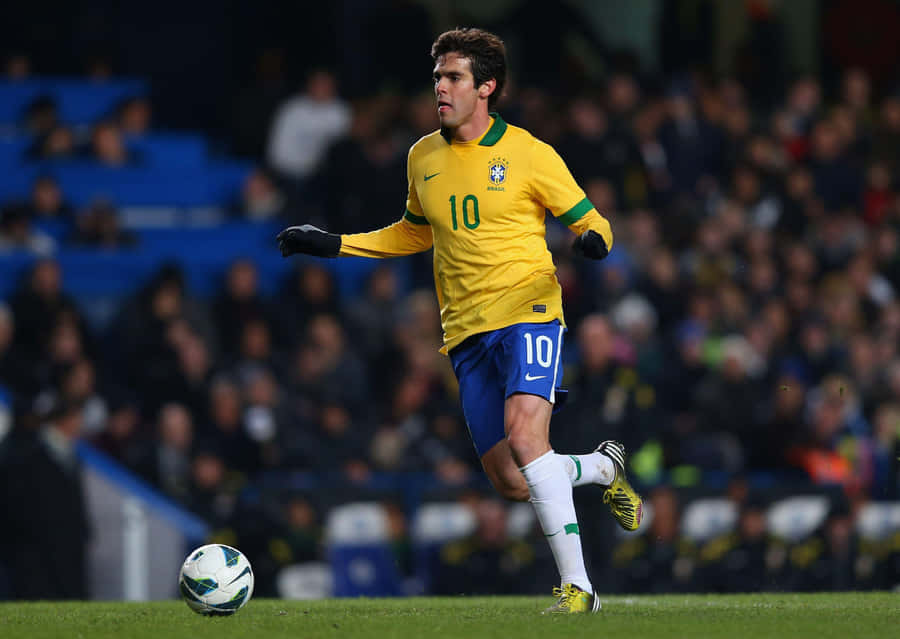 Brasiliansk Fotbollsspelare Nummer 10 Actionbild