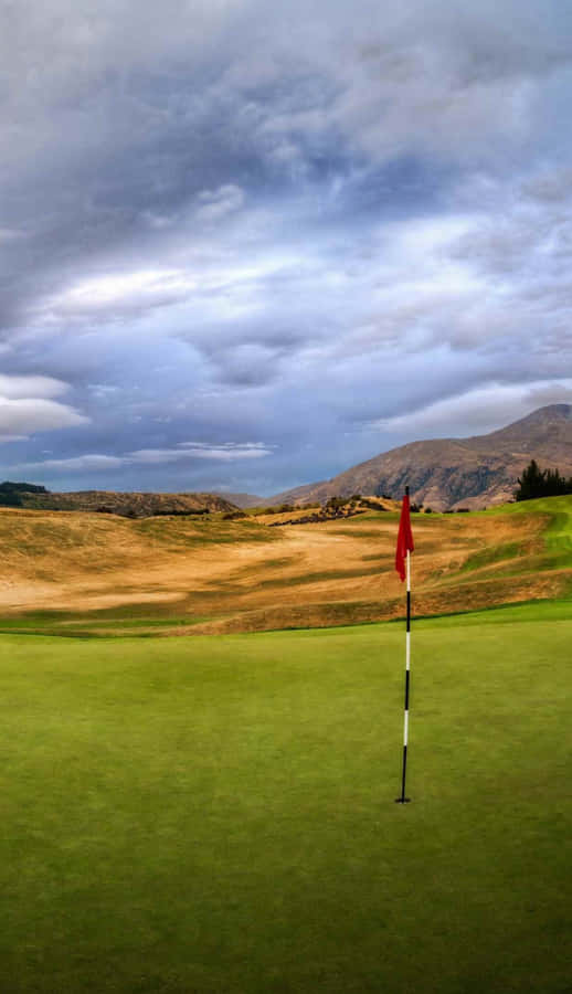 FairwayBunker und rote Flagge Pixel 3 Golfplatz Hintergrund