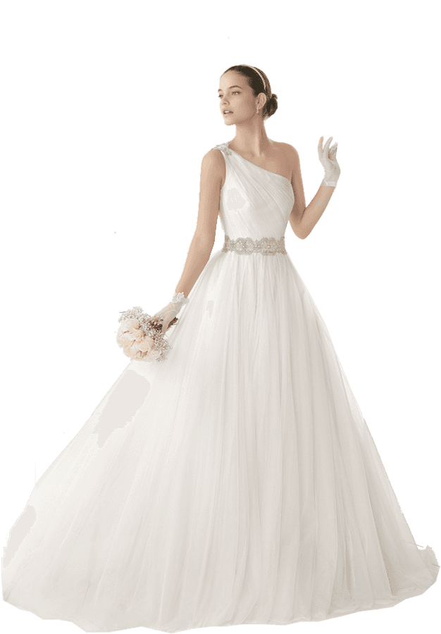 Elegant Bridein White Gown