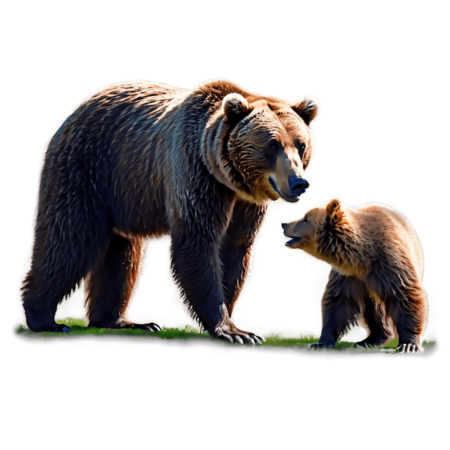 Grizzly Bear Family Bonding PNG bin29