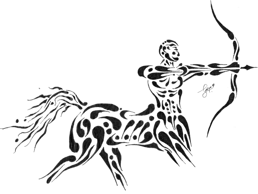 Sagittarius Png Transparent Images - Tribal Sagittarius Zodiac Sign, Png Download