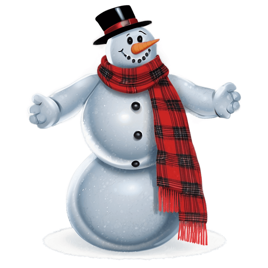 Frosty Snowman Bright Scarf PNG wwt