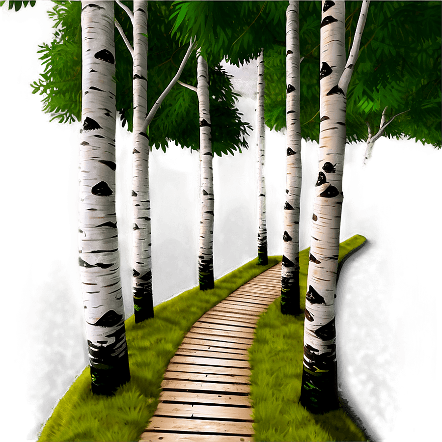 Birch Tree Pathway PNG 51