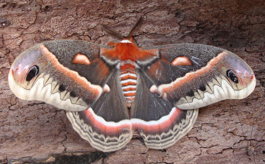 Falena Cecropia su Corteccia