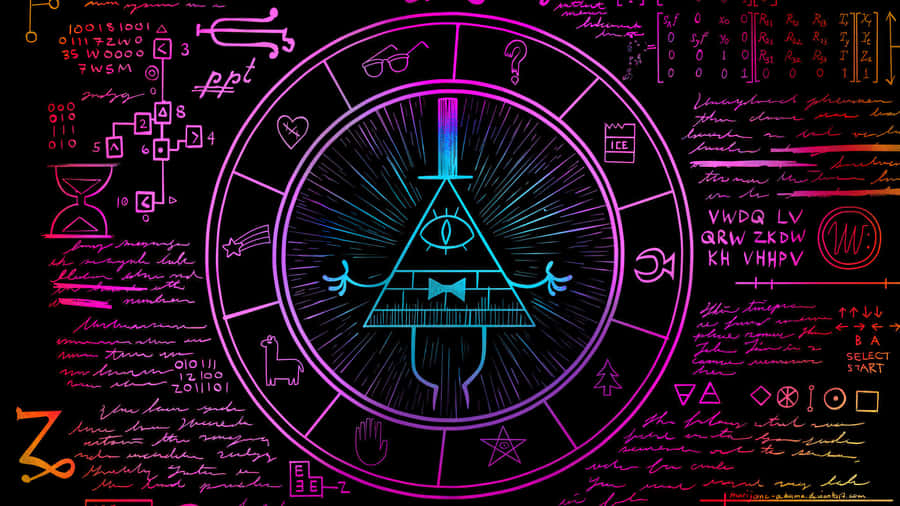 Mystische Cyber-Glyphen Hintergrund