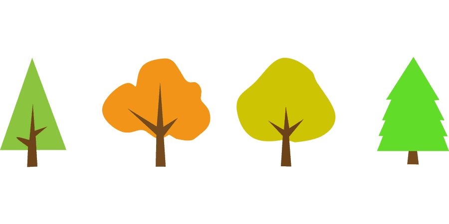 Colorful Vector Trees Collection