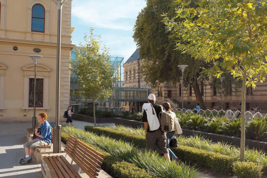 North Terrace Adelaide: Pessoas e Arquitetura