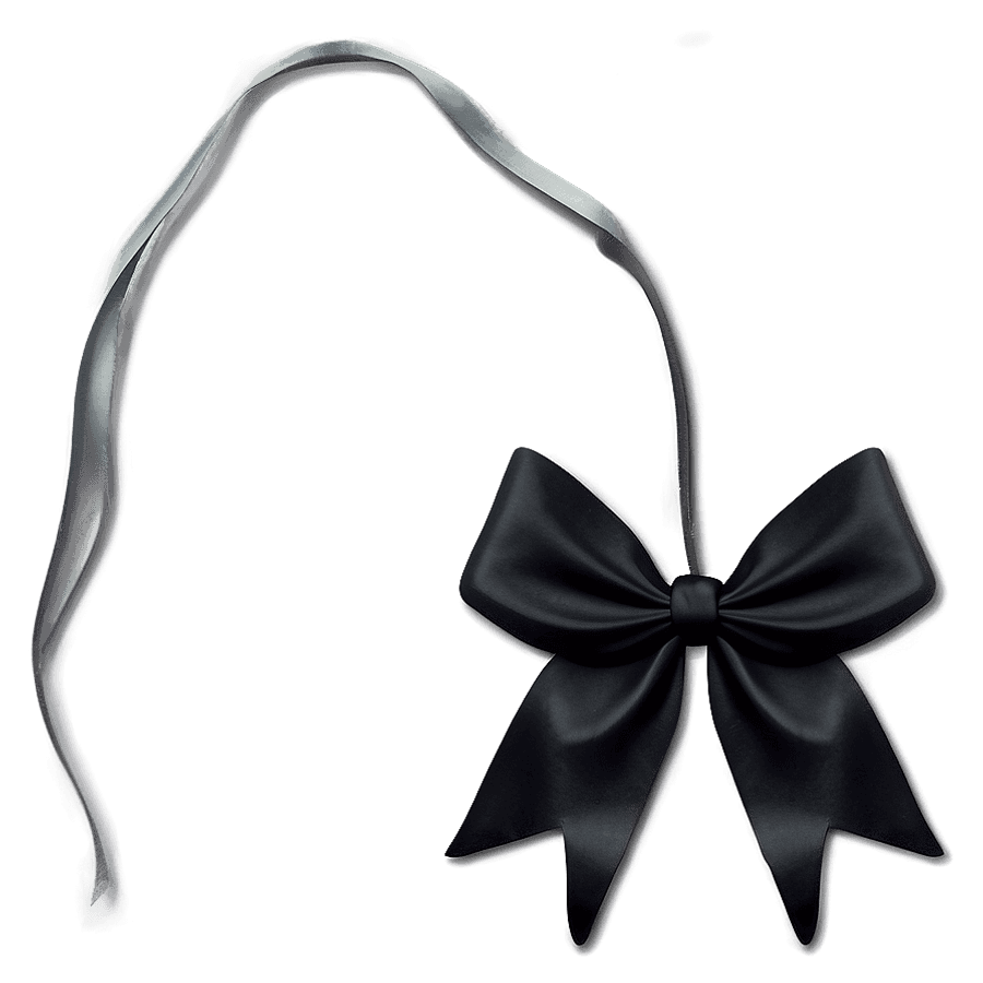 Matte Black Bow PNG ajv50