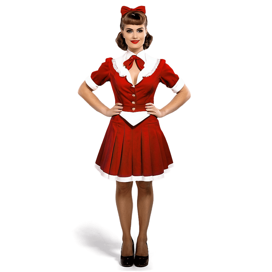 Vintage Waitress Outfit PNG qop