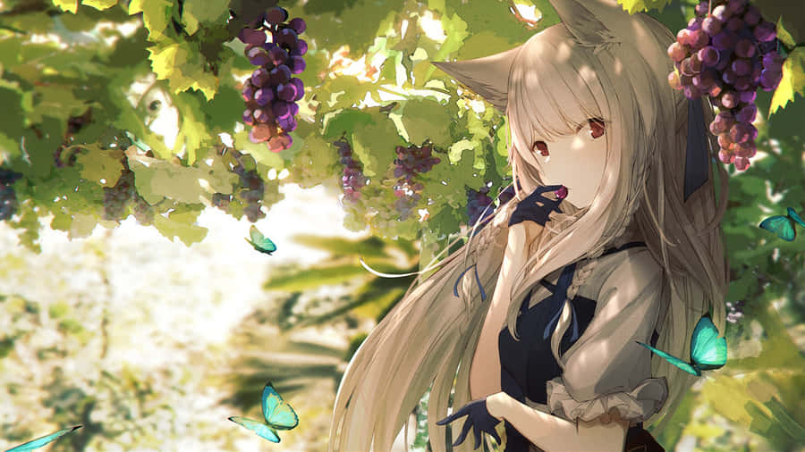 Anime Vos Meisje In Wijngaard
