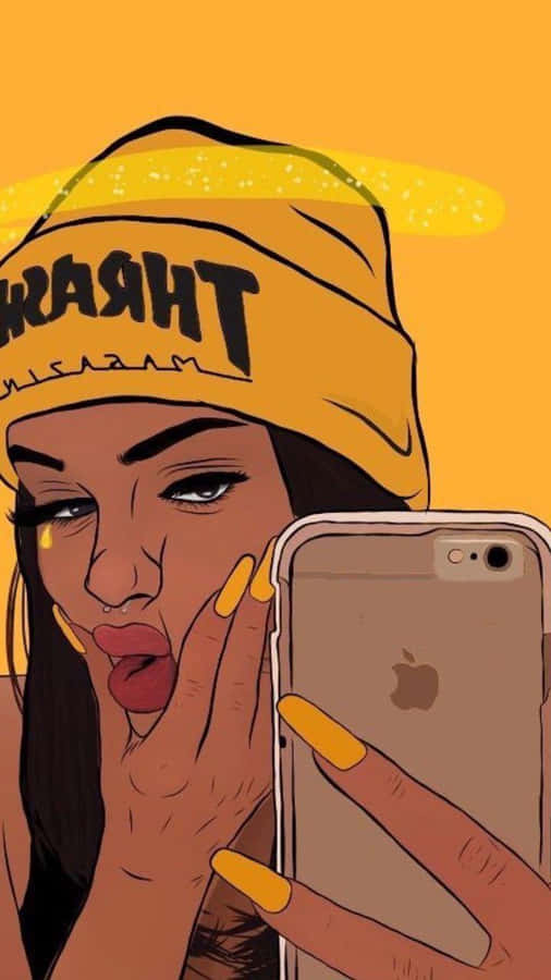 Ragazza Elegante con iPhone