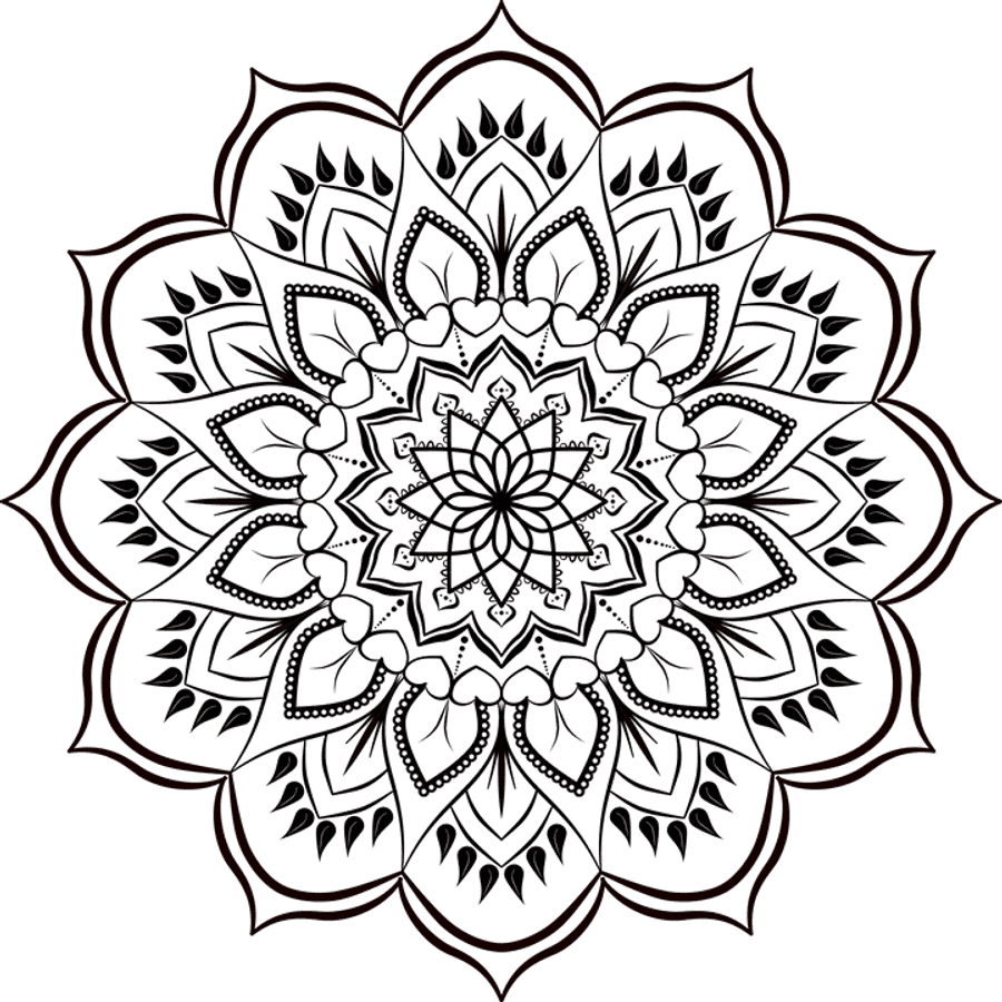 Mandala, Pattern, Flower, Black, White, Decorative - Flower Art Black And White, HD Png Download