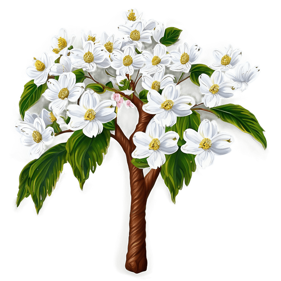 White Dogwood Tree PNG 06282024