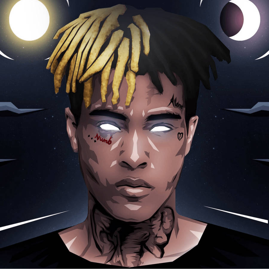 Download Xxxtentacion Anime Glowing Eyes Wallpaper | Wallpapers.com