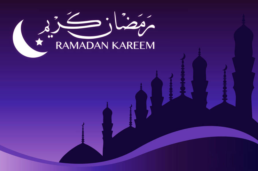 Purple Ramadan Kareem Silhouette