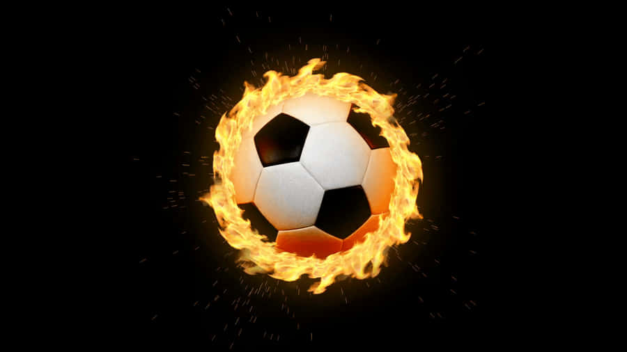 Strahlehell wie ein Diamant mit einem brennenden Fußball.