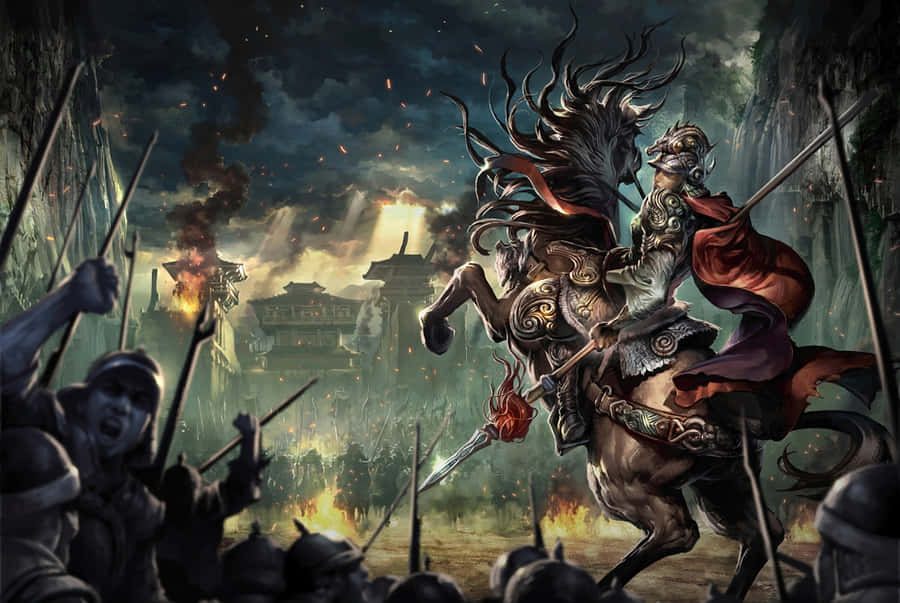 Intensoduello del samurai al tramonto