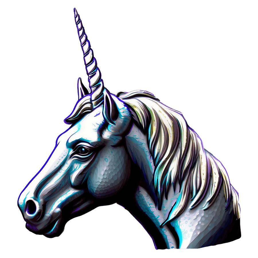 Fantasy Inspired Unicorn Horn Sketch PNG qph
