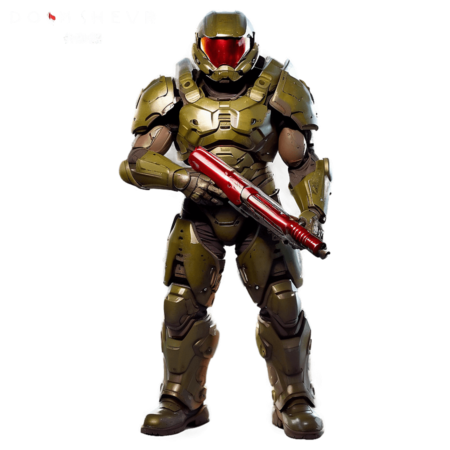 Doom Slayer in Battle PNG 05242024