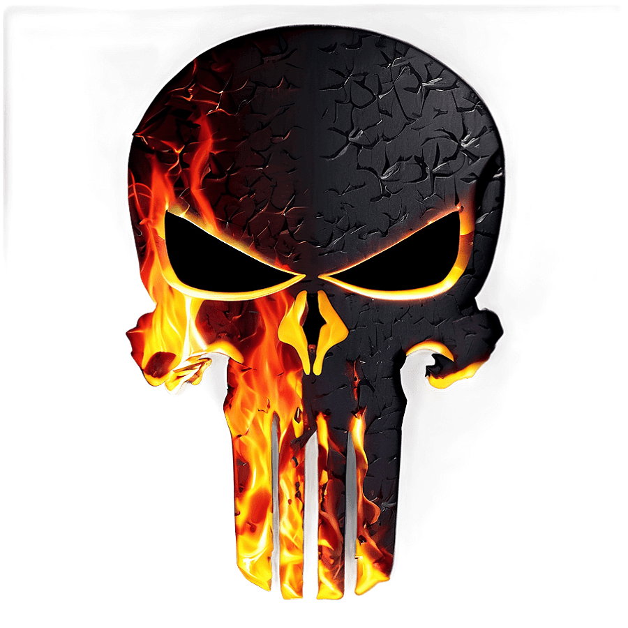 Fiery The Punisher Emblem PNG lug