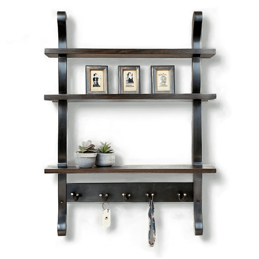 Entryway Shelves with Hooks PNG cko