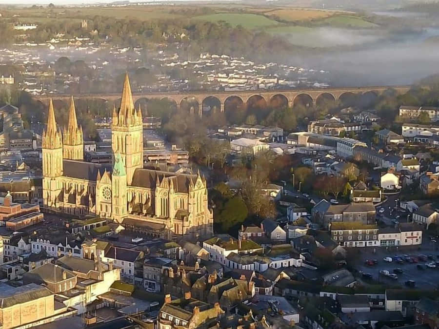 "Bellissima Vista Panoramica di Truro, Regno Unito in Autunno"